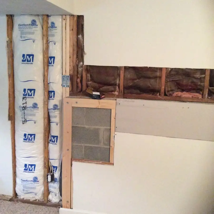 Wall insulation replacement during Contents Cleaning & Restoration in Mitchellville